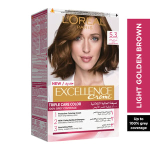 Buy LOreal Paris Excellence Creme Color 5.3 Golden Light Brown 1 pkt Online at Best Price | Permanent Colorants | Lulu UAE in UAE