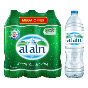 Buy Al Ain Bottled Drinking Water 6 x 1.5 Litres Online at Best Price | Mineral/Spring water | Lulu UAE in UAE