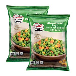 Al Kabeer Mixed Vegetable with Corn Value Pack 2 x 400 g