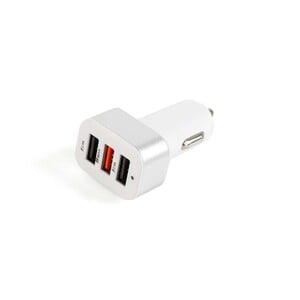 Automate 3 Ports USB Car Charger, 61.2 W, White, C865