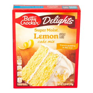 Buy Betty Crocker Delights Super Moist Lemon Cake Mix 375 g Online at Best Price | Cake & Dessert Mixes | Lulu Kuwait in Kuwait