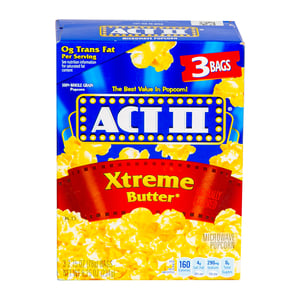 Buy Act II Xtreme Butter Microwave Popcorn 234 g Online at Best Price | Pop Corn | Lulu UAE in UAE
