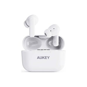 Aukey Move Mini True Wireless TWS Earbuds, Bluetooth 5.0, Up To 30 Hour Usage Time, 20Hz - 20kHz Frequency Response, IPX4 Water Resistance, Clear Phone Calls, White , EP-M1s
