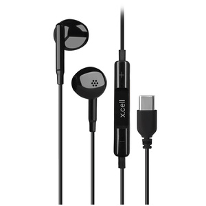 X.cell XL-HS-104C-BLK Wired Headsets Out of Ear Shape With Type C Jack - Black
