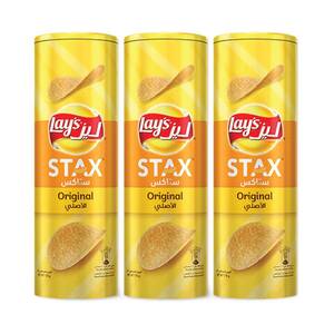 Buy Lays Stax Assorted Value Pack 3 x 170 g Online at Best Price | Potato Canister | Lulu UAE in Kuwait