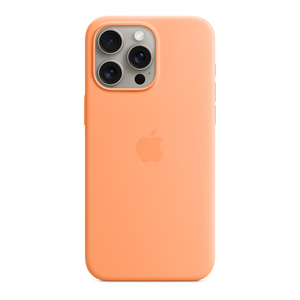 Apple iPhone 15 Pro Max Silicone Case with MagSafe, Orange Sorbet, MT1W3ZM/A