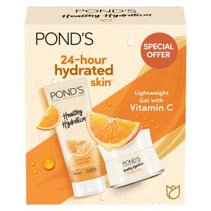 Pond's Healthy Hydration Orange Nectar Hydrating Jelly Cleanser 100 g + Moisturizer 50 g