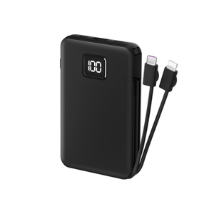 Wiwu Power Bank with Built-in Cable, 22.5 W, 10000 mAh, Black, JC-15