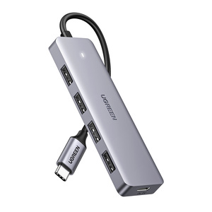 Ugreen 4-Port USB 3.0 Hub with Micro USB Power Supply, Silver, 70336