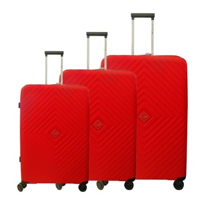 VIP Quad 4Wheel Hard Trolley 3Pcs Set (53cm+66cm+76cm) Red