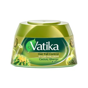 Vatika Naturals Hair Fall Control Styling Hair Cream Ghergir, Cactus & Olive Strengthens & Nourishes Weak Hair 140 ml
