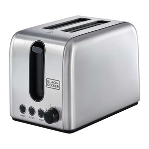 Black+Decker 2 Slice Toaster, 1050 W, Stainless Steel, ET244-B5