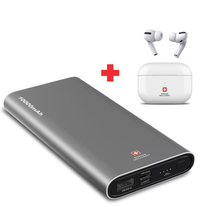 Swiss Military Power Bank 10000mAh + Earbuds Victor White