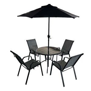 Kenco Outdoor 6 Piece Patio Garden Furniture Set With Umbrella