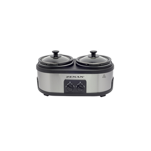 Zenan Stainless Steel Dual Slow Cooker, 1.5L x 2 Bowls, ZSCR-2X15