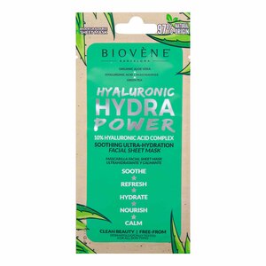 Biovine Hyaluronic Hydra Power Ultra-Hydration Organic Aloe Vera Biodegradable Sheet Mask 20 pcs