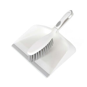 Smart Klean Dust Pan With Brush, White, 8212