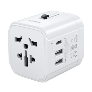 Aukey Universal Travel Adapter With USB-C and USB-A Ports, White, PA-TA01