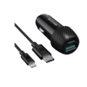 RAVPower RP-VC031 Total 44W Car Charger + 1m Combo Black