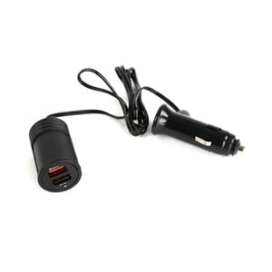 Automate Dual Port USB Car Charger, 37.2 W, Black, C341