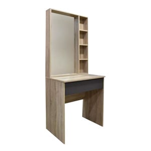 Maple Leaf Dressing Table With Mirror And Drawer, Solid Gray, BT010