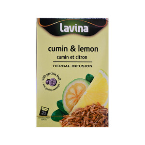 لافينا شاي اعشاب طبيعية بالكمون و الليمون مع فاكهة الجارسينيا ، 20 كيس