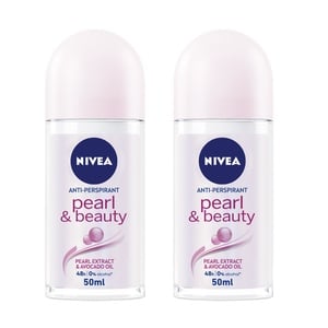 اشتري قم بشراء Nivea Antiperspirant Roll-On For Women Pearl & Beauty Value Pack 2 x 50 ml Online at Best Price من الموقع - من لولو هايبر ماركت Roll - Ons في الامارات
