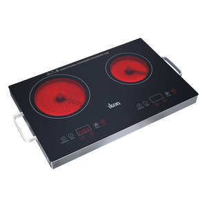 Ikon Digital Double Infrared Cooker, 2 Burners, Black, IK6202