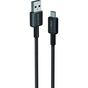 Anker 322 USB-A to USB-C Braided Cable, 3ft/0.9 m, Black, A81H5H11