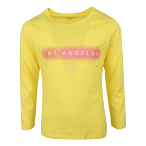 Debackers Girls Basic Graphic T-Shirt S/S, VJ21TGGTLS, Bright Yellow, 15-16 Years