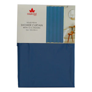 Maple Leaf Shower Curtain Peva Solid 180 x 180cm Assorted Colors