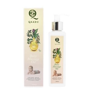 Qaadu Soothing Baby Massage Oil With Essential Oils Grapeseed Oil Shea Butter 200 ml