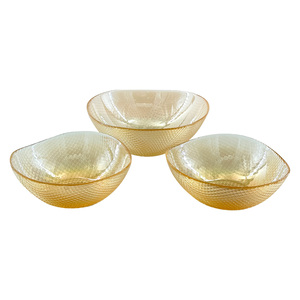Glascom Decorative Glass Bowl Set, 3 pcs, Amber, VAVA0001