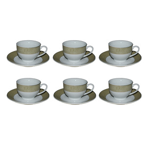 Horselane Tea Cup and Saucer Set, 6 x 2 Pcs