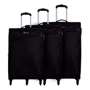 Carlton Lords 4Wheel Soft Trolley 3pcs Set (58+68+80cm) Black