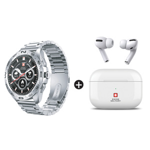Swiss Military Dom Smart Watch Silver + Victor True Wireless Earbuds