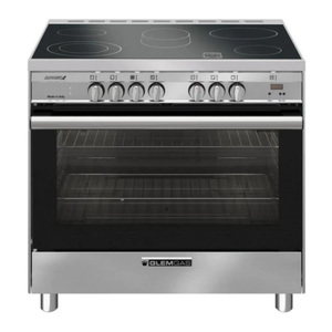 Glemgas Ceramic Cooking Range + Multifunction Electric Oven with 5 Burners, Stainless Steel, 90 x 60 cm, SB9624VI