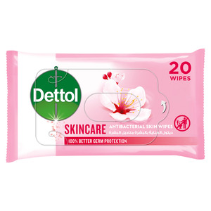 Buy Dettol Antibacterial Wipes Skincare 20 pcs Online at Best Price | Disp.Cleaning Wipes | Lulu Kuwait in Kuwait
