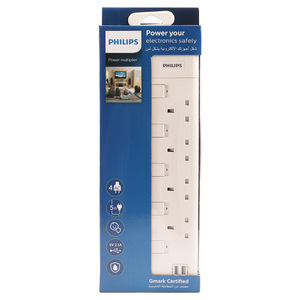 Philips Extension 4 Way SPN2944WC 5 Meter With 2 USB