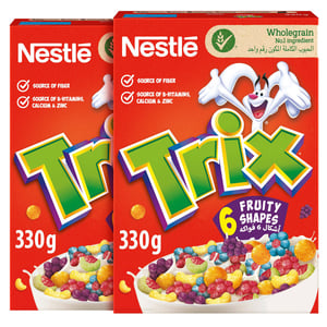 Buy Nestle Trix 6 Fruity Shapes Value Pack 2 x 330 g Online at Best Price | Sugar & chocolate cereals | Lulu UAE in UAE