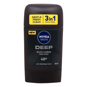 Nivea Men Deep Black Carbon Dark Wood Anti-Perspirant Stick 50 ml