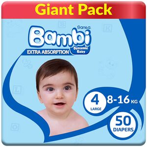 Sanita Bambi Baby Diaper Size 4 Large 8-16kg 50 pcs