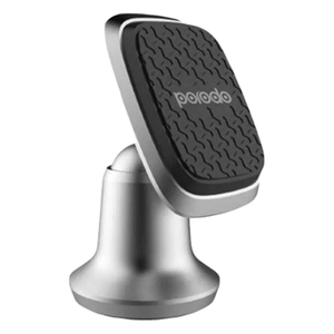 Porodo Magnetic Silicone Aluminum Alloy Dash Phone Car Holder, Silver, PD-METDM-SL