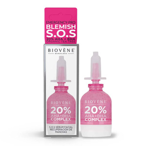 Biovene Blemish S.O.S Emergency-Pro 20% AHA + BHA + Organic Tea Tree Facial Serum Treatment 10 ml