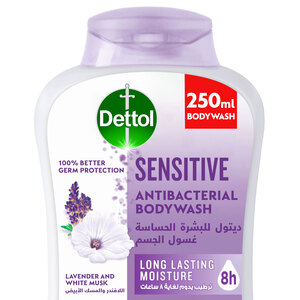 Dettol Sensitive Body Wash Lavender & White Musk Fragrance 250 ml