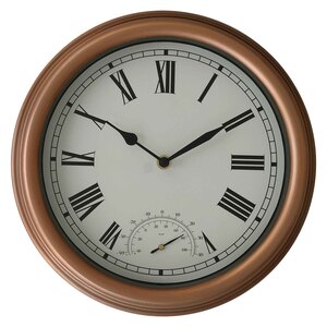 Maple Leaf Battery Operated PVC Wall Clock 30cm Antique Copper