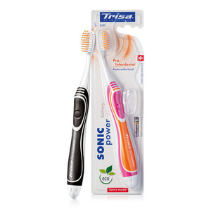 Trisa Sonic Battery Power Pro Interdental Electric Toothbrush, Soft