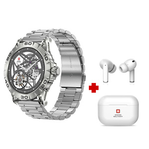 Swiss Military Smart Watch DOM 2 Silver + TWS Earbuds Delta