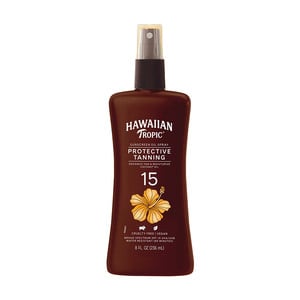 Hawaiian Tropic Protective Tanning Coconut Sunscreen Oil Spray with SPF 15 236 ml