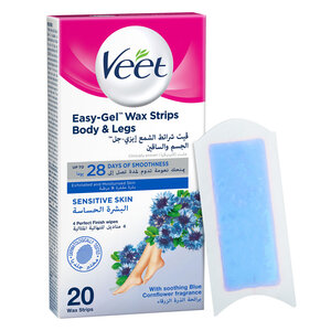 Veet Hair Removal Cold Wax Strips Sensitive Skin 20 pcs